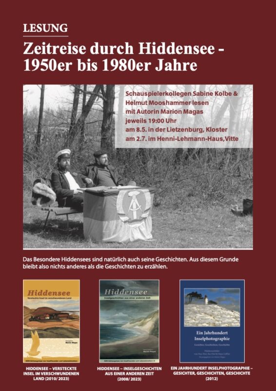 Lesung mit Marion Magas und Schauspielerin Sabine Kolbe - Zeitreise durch Hiddensee – 1950er bis 1980er Jahre