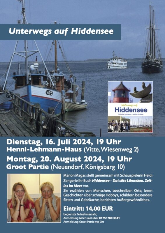 Lesung mit Heidi Zengerle & Marion Magas Unterwegs auf Hiddensee – Zeitlos im Meer