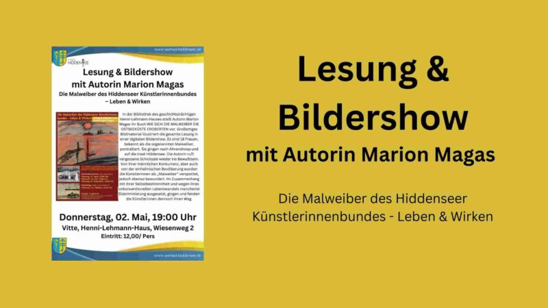 Vortrag & Bildershow mit Autorin Marion Magas Die Blaue Scheune oder Henni Lehmann, Künstlerdasein, Orientalischblau