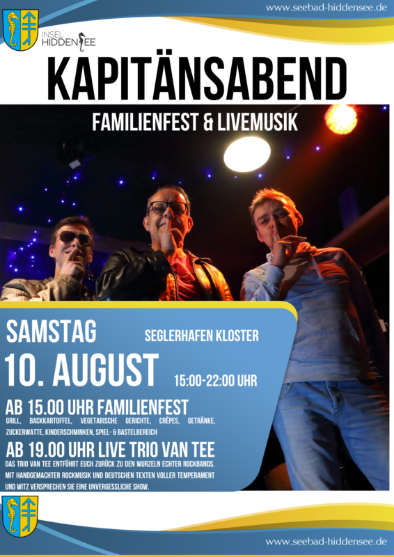 Familienfest & Livemusik zum Kapitänsabend am Seglerhafen Kloster