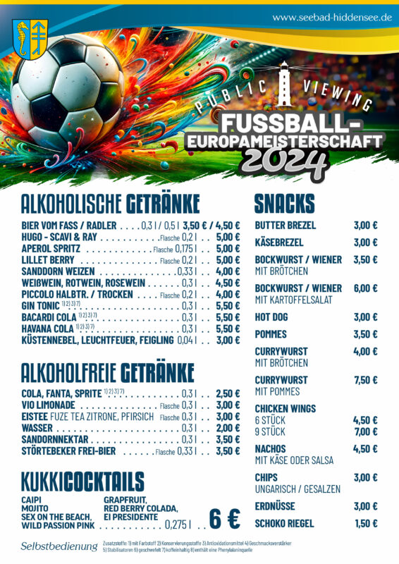 Fußball Lounge zur Fußball - Europameisterschaft - Public Viewing - Eintritt frei