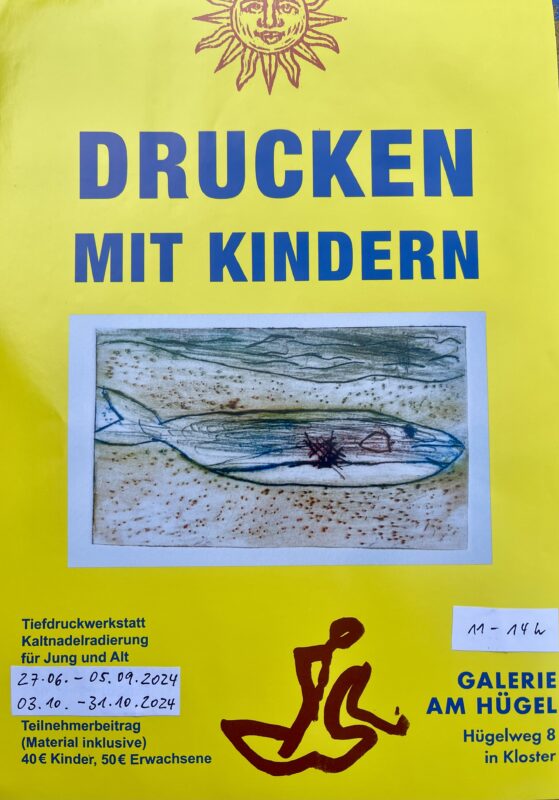 Drucken mit Kindern - Tiefdruckwerkstatt Kaltnadelradierung für Jung und Alt