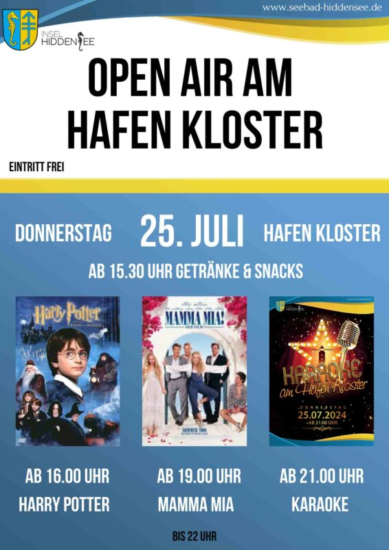 Hafen OpenAir am Hafen Kloster mit Freiluftkino und Karaoke - Eintritt frei