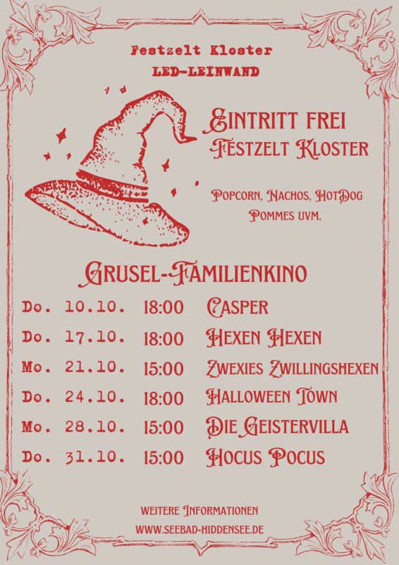 Grusel-Familienkino - Eintritt frei - LED-Leinwand im Festzelt Kloster